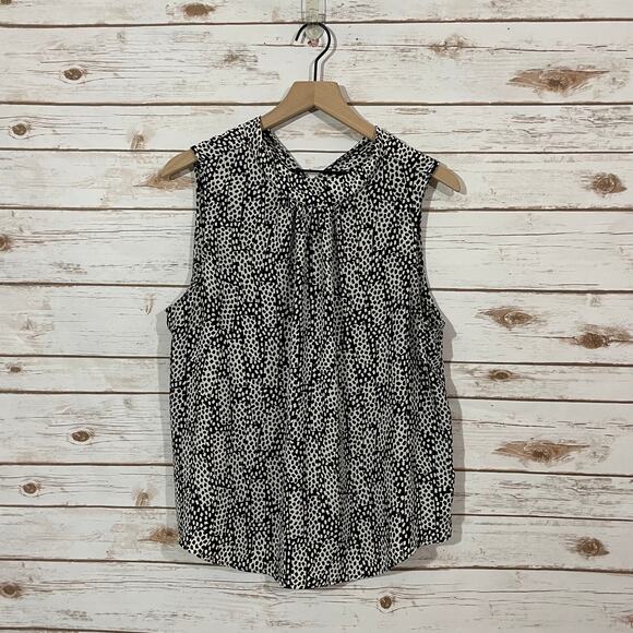 Who What Wear Domino Dot Sleeveless Top - Black/White - XXL - Picture 4 of 9